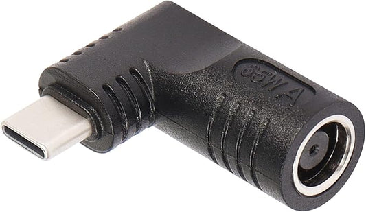 SinLoon 65W PD DC 7.9mm x 0.9mm Female (7.9mm x 5.5mm) Input to USB Type C Male Power Charging Adapter,Uilt-in with PD Automatic Identification Induction Chip,for Phones,Tablets, Laptops(black 7909 A)