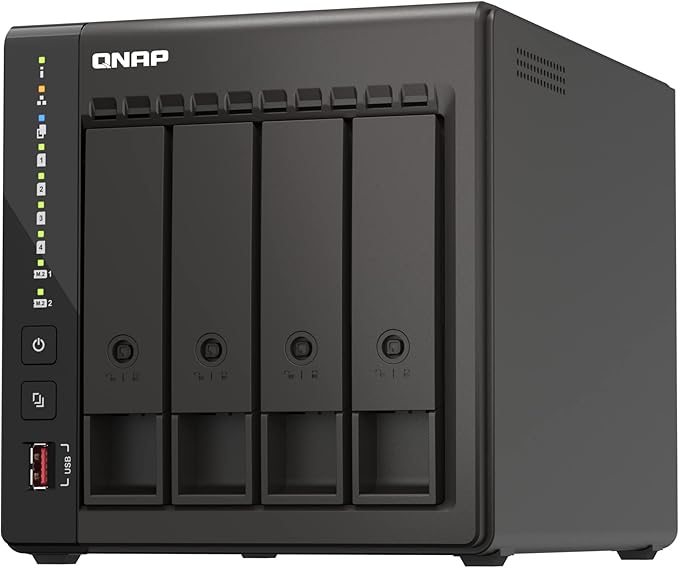 QNAP TS-453E-8G NAS Storage (4-core Intel Celeron J6412 up to 2.6GHz/8GB Built-in (not Expandable)/2X 2.5Gigabit Ethernet Port (2.5G/1G/100M)/4BOWS/Tower/*NO HDD*)