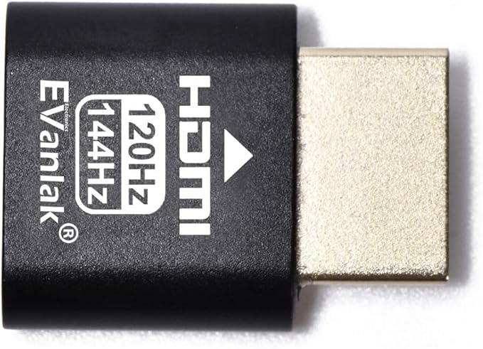 EVanlak HDMI Headless（High Rate240） HDMI Dummy Plug,Headless Ghost, Display Emulator Black 3Pcs