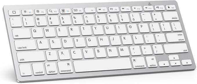 OMOTON Bluetooth Keyboard Compatible with iPad A16 11th 10th Generation, iPad 10.2 (9th/8th/7th), iPad Pro 13/12.9/11 inch, iPad Air/Mini and More iOS Devices, White