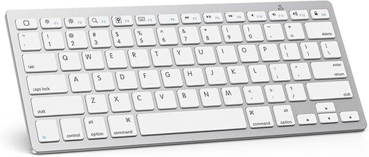 OMOTON Bluetooth Keyboard Compatible with iPad A16 11th 10th Generation, iPad 10.2 (9th/8th/7th), iPad Pro 13/12.9/11 inch, iPad Air/Mini and More iOS Devices, White