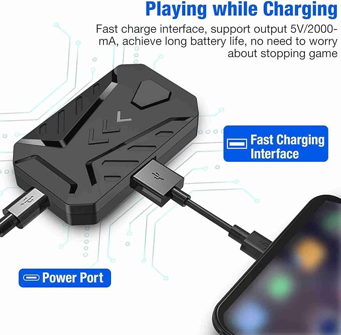 Gaming Keyboard Mouse Converter,USB 2.0 Mobile Gaming Keyboard Mouse Converter Adapter,Bluetooth 4.0,with Adjustable Stand,for Android (Black)
