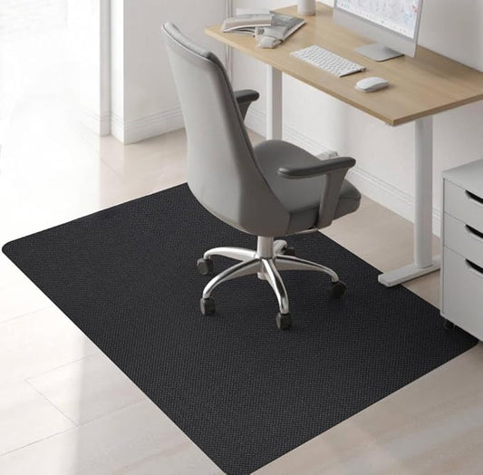 Sycoodeal Office Chair Mat for Hardwood & Tile Floor, 36" x 48" Computer Gaming Chair Mat for Rolling Chairs Non-Curve, Anti-Slip, Heavy Duty Floor Protector for Home Office (Black)