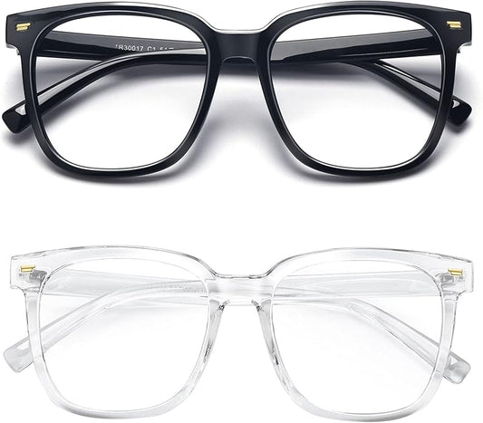 PANNER Oversized Square Blue Light Blocking Glasses for Women Men Anti Glare Reduce Eyestrain Computer Glasses
