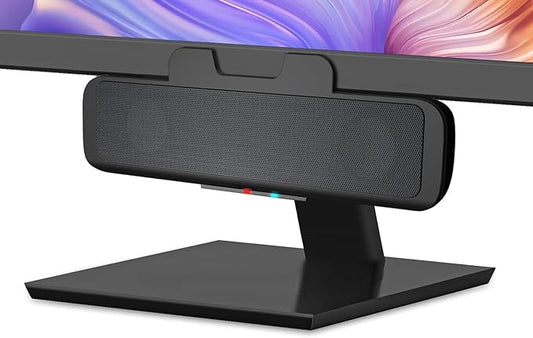 Cyber Acoustics USB & Bluetooth Speaker Bar (CA-2890BT) – USB Powered Speaker with Speakerphone for PC and Bluetooth to Simultaneously Connect to Smartphones, Clamps to Monitor, Convenient Controls
