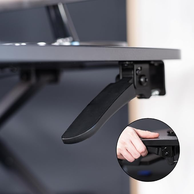 VIVO Corner Height Adjustable 38 inch Standing Desk Converter, Quick Sit to Stand Tabletop Dual Monitor Riser Workstation, DESK-V037MC