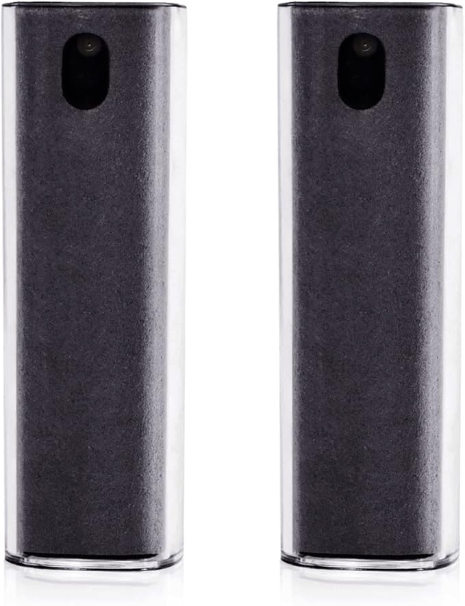 Fingerprint Proof Screen Cleaner 2PCS, Touchscreen Mist Spray for Electronic Smart Phone TV, Laptop, Tablet, PC, Computer Monitor LCD Flat Screens (Black)