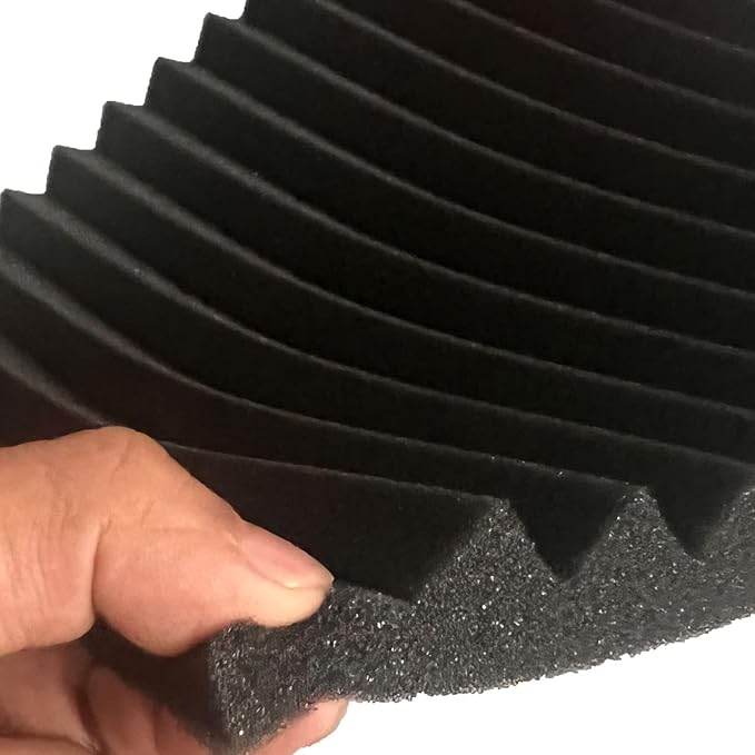 52 Pack 12 "X 12 "X1" Acoustic Panels Studio Soundproofing Foam Wedge Tiles, (52BLACK)