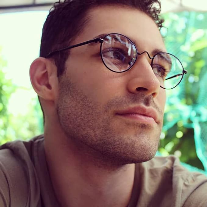 Cyxus Blue Light Glasses for Men and Women, Round Metal Frame Computer Eyeglasses for Office, Gaming, Reading 8090