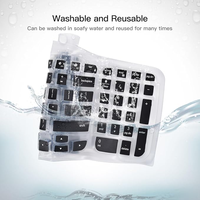 Keyboard Cover for Logitech Wave Keys MK670 Combo Keyboard Skin, Logitech Wave Keys Wireless Ergonomic Keyboard Cover Protector Skin Accessories, Black