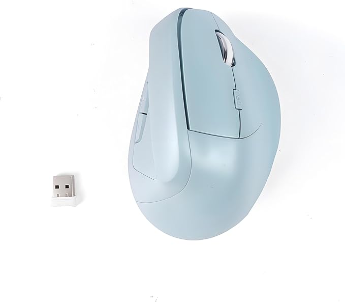 Wireless Ergonomic Vertical Mouse - Silent Clicks, Comfortable Grip & Carpal Tunnel Relief - Ideal for Office Work, Home Use & Multi-Device Compatibility (Green)