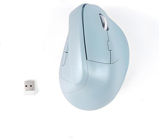 Wireless Ergonomic Vertical Mouse - Silent Clicks, Comfortable Grip & Carpal Tunnel Relief - Ideal for Office Work, Home Use & Multi-Device Compatibility (Green)