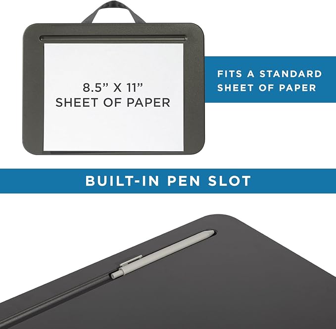 LAPGEAR Compact Lap Desk – Fits Up to 14″ Laptops – Charcoal – Style No. 43105