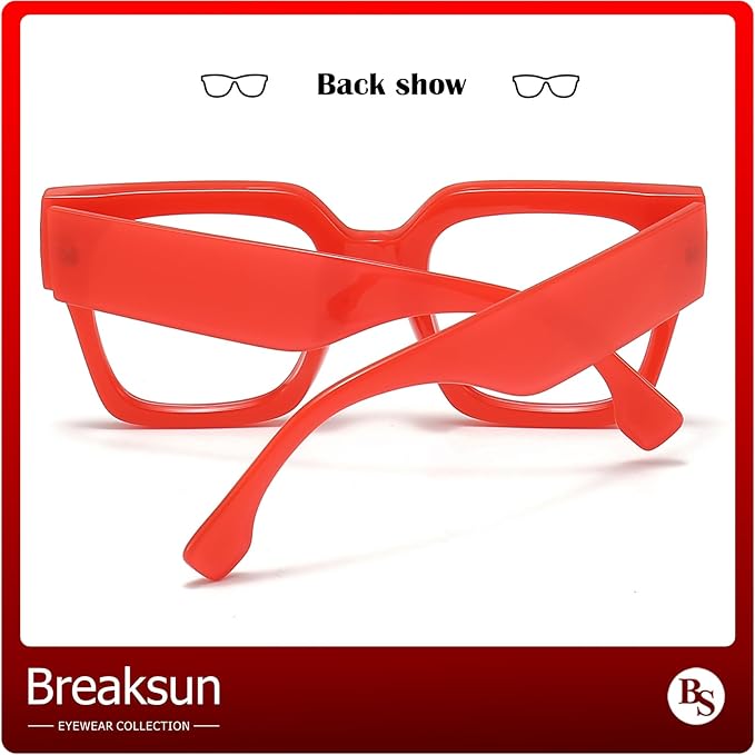 Fashion Oversized Blue Light Blocking Glasses for Women Men Trendy Big Square Frame Computer Eyeglasses