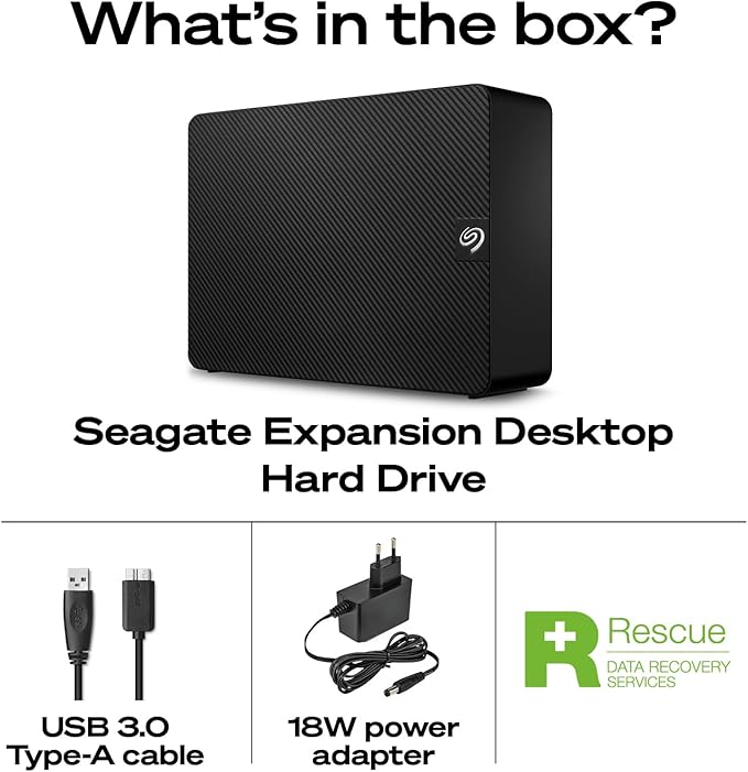 Seagate Expansion 6TB External Hard Drive HDD - USB 3.0, with Rescue Data Recovery Services (STKP6000400)