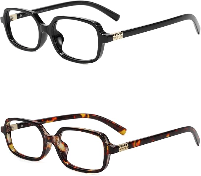 Slocyclub Square Blue Light Blocking Glasses for Women Men Vintage Rectangular Frame Eyeglasses Retro Small Square Glasses
