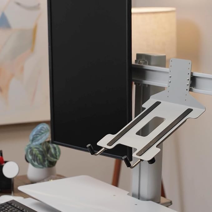 Perfect POSTURE Sit2Stand Standing Desk Converter Monitor Mount and Laptop Holder – 18” Height Adjustable Sit-Stand Workstation – Black