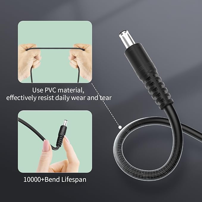 DC 5V 3A Power Adapter Cable 3.28Ft USB C to DC 5.5mm x 2.5mm Converter Cable for Router, Mini Fan, Table Lamp, External Hard Drives, Audio Mixing, Speakers, 2Pack