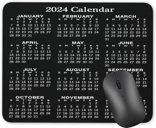 Calendar Mouse pad, Natural Rubber Mouse Pad, Quality Creative Gaming Rectangle Mouse Personalized Desk Mouse Pad 9.5 inch x 7.9 inch (2024 Calendar)
