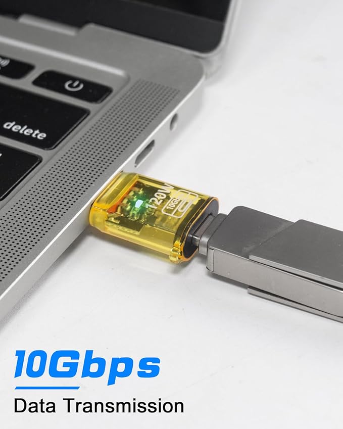 Poyiccot USB C Female to USB Male Adapter 120W, 2-Pack 10Gbps USB 3.2 Type C to Type A Charger OTG Converter Compatible for iPhone 11 12 13 14 15 Pro Max, Galaxy Note 10 S20 Plus 20, Earphone,Yellow
