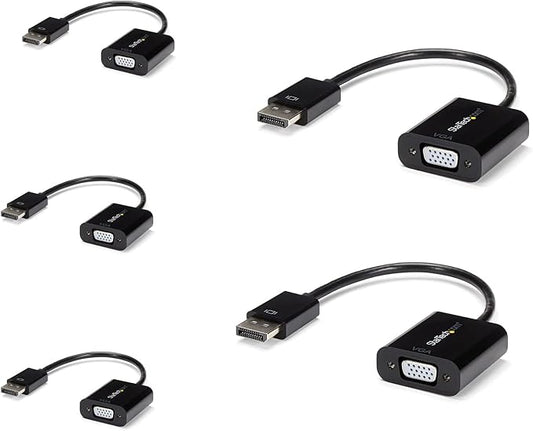 StarTech.com 5-Pack DisplayPort to VGA Adapter - DisplayPort 1.2 to VGA Active Adapter - Digital DP to Analog VGA Video Converter Dongle - DisplayPort Male to VGA Female Monitor Adapter (DP2VGA3X5)
