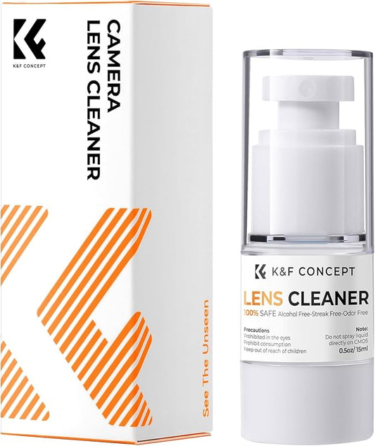 K&F CONCEPT Spray and Microfiber Lens Cleaner Care Kit, Non-Flammable Camera Lens Cleaner and Digital Sensor Cleaning Solution,for Coated Lenses, Binoculars, Scopes, Cameras, and Glasses