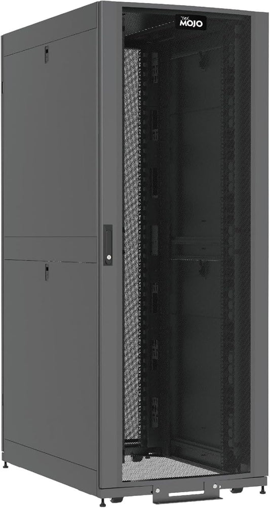 Tecmojo 45U Server Rack Cabinet - PRE-Assembled 30inch Width 43inch Depth IT Network Equipment Cabinet Rack Enclosure with Casters - 3000lbs Weight Capacity,Black