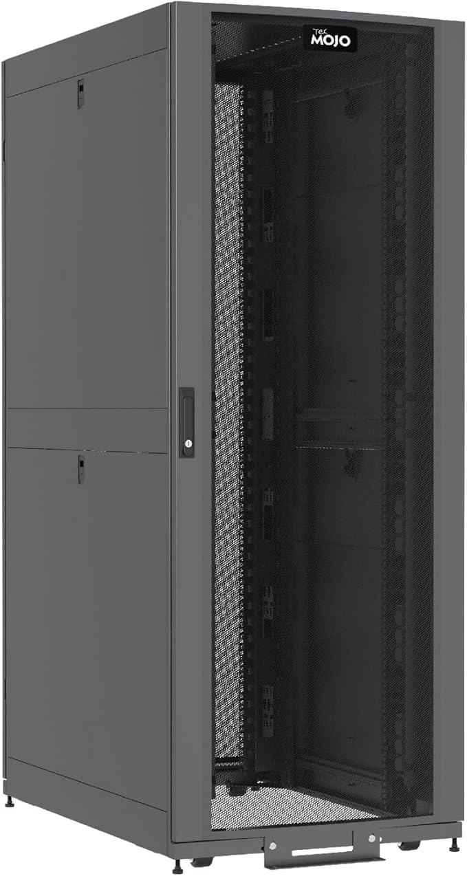 Tecmojo 42U Server Rack Cabinet - PRE-Assembled 32inch Width 43inch Depth IT Network Equipment Cabinet Rack Enclosure with Casters - 3000lbs Weight Capacity,Black