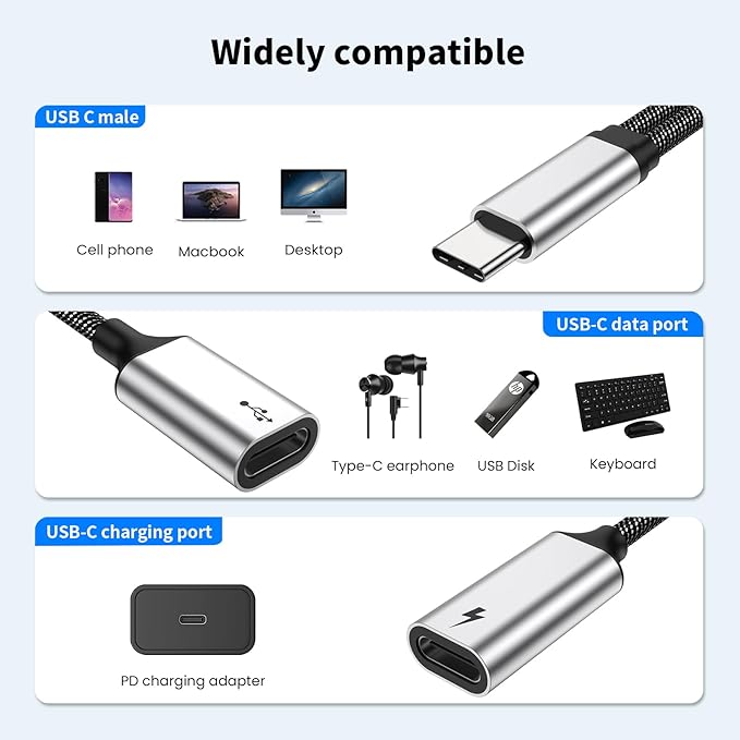 MOGOOD USB C Splitter - Double USB C Port Adapter for Mac, Xbox One, PS5, Laptop