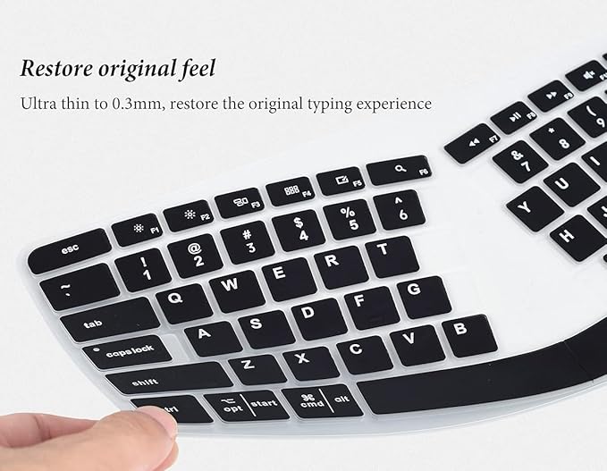 Keyboard Cover Skin for Logitech K860 Ergonomic Keyboard, Logitech Ergo K860 Wireless Ergonomic Keyboard Protector, K860 Split Keyboard Accessories-Black