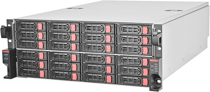 Silverstone Technology RM43-324-RS 4U 24-Bay 2.5" / 3.5" HDD/SSD rackmount Storage Server Chassis with Mini-SAS HD SFF-8643 12 Gb/s Interface, SST-RM43-324-RS