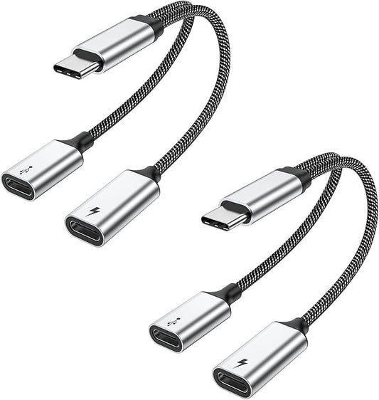 MOGOOD USB C Splitter - Double USB C Port Adapter for Mac, Xbox One, PS5, Laptop