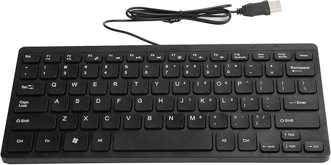 Mini Keyboard, USB Wired Multimedia Kaypad Compact Ergonomic Keyboard with 1.1M Cable, Strong Durability, Portable Laptop Accessories K1000