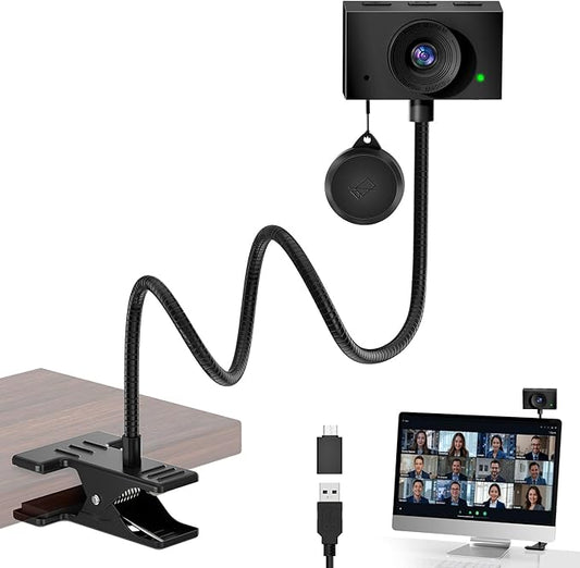 Webcam for PC, 1080P Streaming Camera, Web Camera for Desktop Computer/Laptop Webcam with Microphone, Plug and Play USB Web cam with Bracket, Manual Focus, for Live Streaming, Video Calls, Meetings