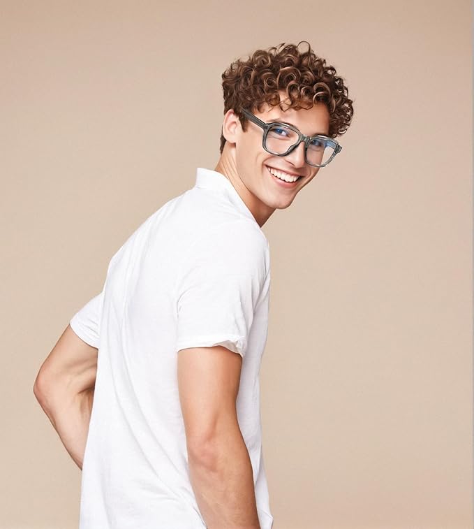VISOONE Oversized Square Blue Light Blocking Glasses Fashion Computer Eyewear for Women and Men BENNETT