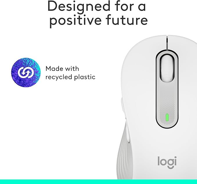 Logitech Signature M650 L Full Size Wireless Mouse - for Large Sized Hands, 2-Year Battery, Silent Clicks, Customizable Side Buttons, Bluetooth, for PC/Mac/Multi-Device/Chromebook - Off White