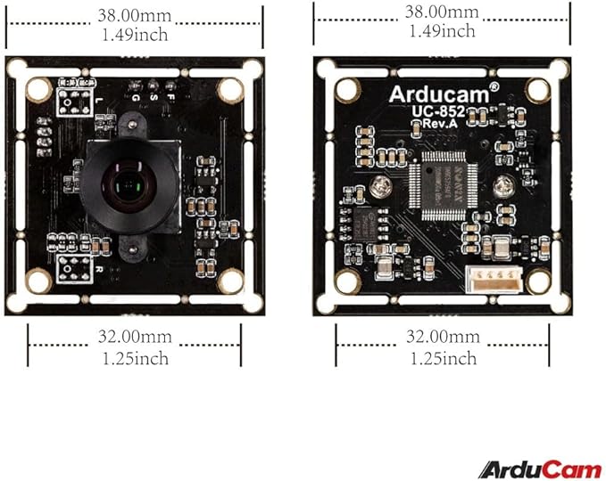 Arducam 100fps Global Shutter Color USB Camera Board, 1MP OV9782 UVC Webcam Module with Low Distortion M12 Lens Without Microphones