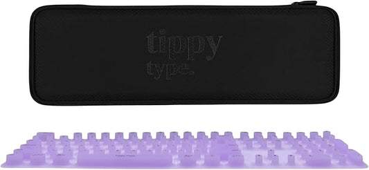 TIPPY TYPE Raised Keyboard Cover for Long Nails – Fits Logitech MX Keys S Full-Size Keyboard - Silicone - The Original - Comfortable Typing, Quiet, Nail Protection (Violet Haze)