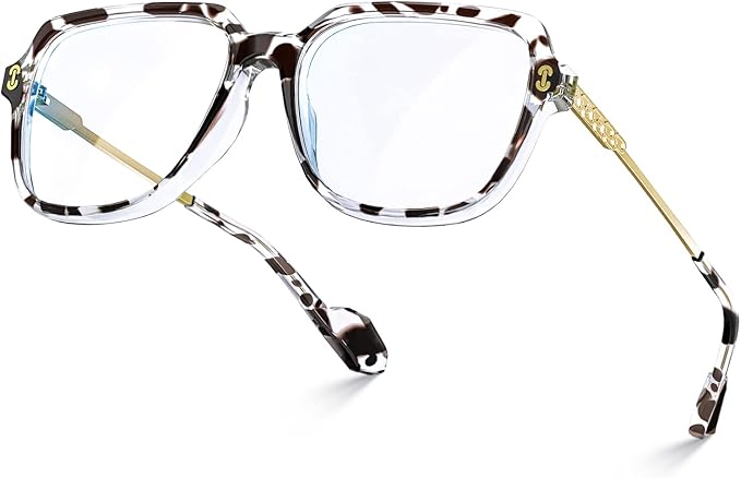 VISOONE 2 Pack Oversized Blue Light Blocking Glasses with Chic Square TR90 Frame and Metal Temple for Women Men REMY