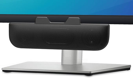 Computer Speakers for Desktop PC, Monitor Speakers, USB Plug-in, Wired, External Speaker for Laptop, Small Computer Soundbar for PC, with Loud Sound, Deep Bass, USB-C Adapter, Easily Clamp to Monitor