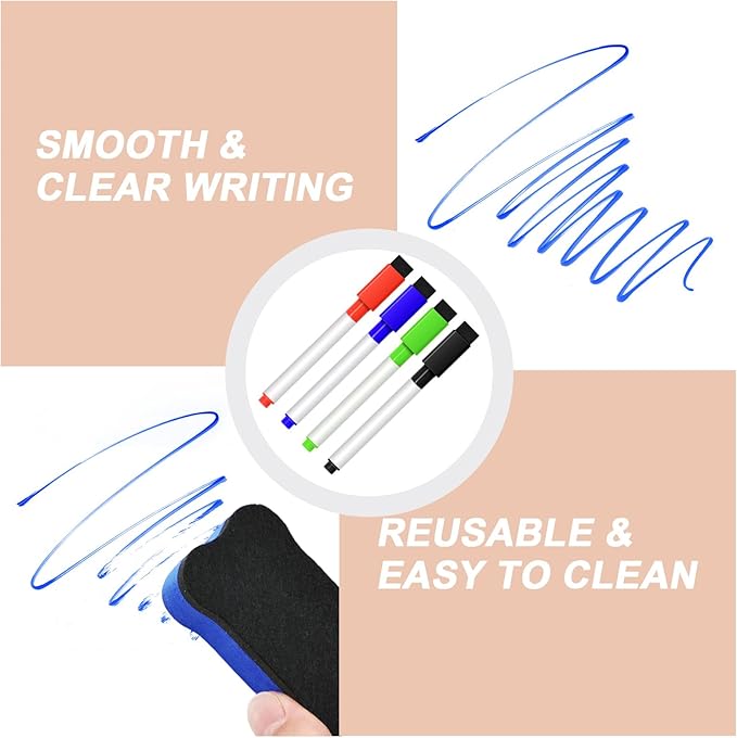 ARVOK 2 Pack A3 Magnetic Calendar for Refrigerator - 16.5"x11.6" Reusable Weekly & Monthly Planner Dry Erase Fridge Calendar Whiteboard with 4 Markers, 16 Magnets & Eraser for Family Schedule, Meal Menu, To-Do List