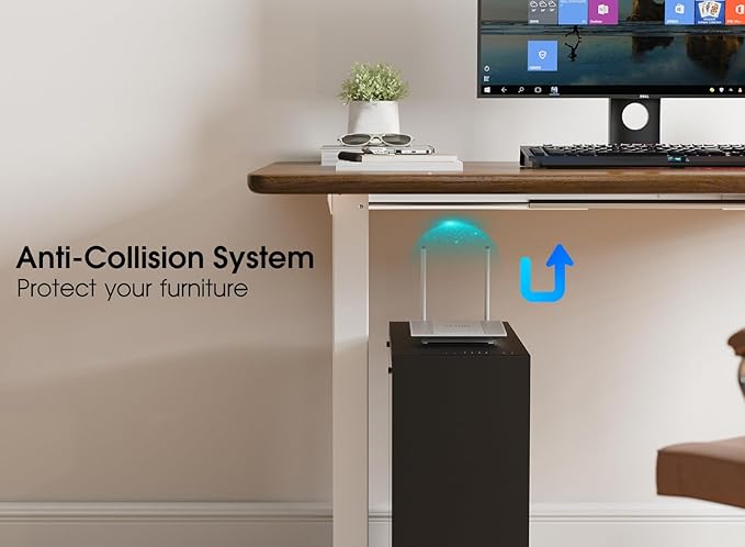 330 lbs Capacity Dual Motor Electric Standing Desk Frame, Height Adjustable Sit Stand up Desk Legs Base Workstation, Anti-Collision Function, 2 Hooks, White Frame Only