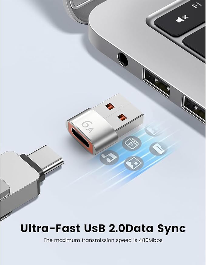10-Pack 10Gbps/120W USB C to USB Adapter & C Male to 3.1 Female Charger,Compatible with MacBook Pro/Air, iPhone 17 16 15 Pro Max/15 Plus/14 13 12 Samsung Galaxy S25/S24/S23/S22(Sliver)
