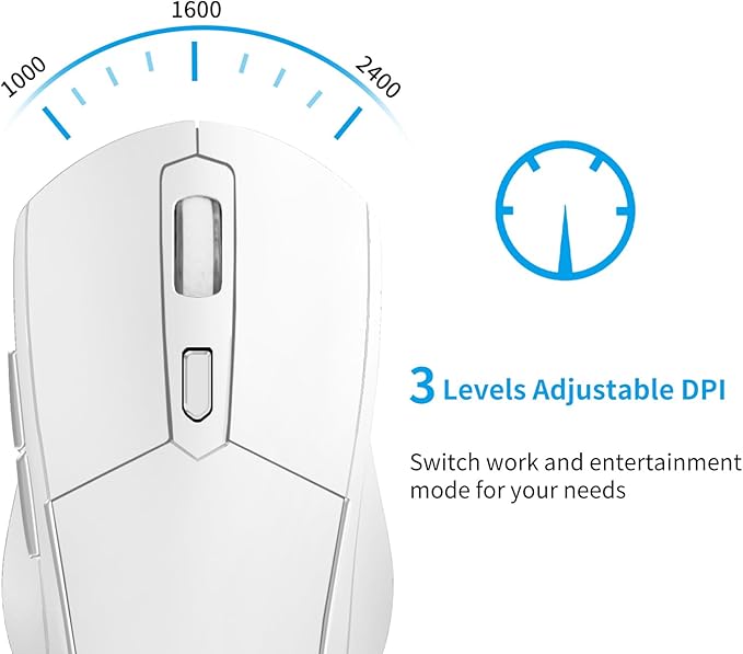 Wireless Keyboard Mouse Combo ;Compact Design with Number Pad, Rechargeable, Quiet, 2.4 GHz USB Receiver, Slim Keyboard and Ergonomic Mice Set for Windows Computer Desktop PC Laptop -Silver White