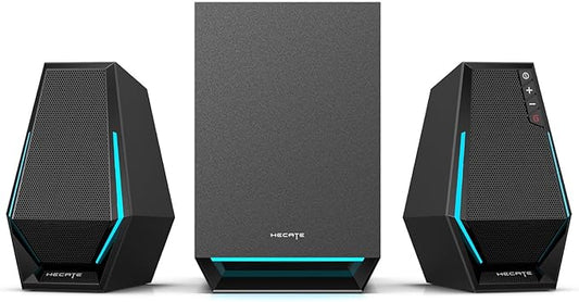 Edifier G1500 MAX 2.1 Gaming Speakers - 60W Peak Power with 4" Subwoofer & 2.5" Satellite Speakers, Bluetooth 5.3 & Multi-Wired Connections, 10 RGB Light Effects, 3 Sound Modes for PC/PS5/Xbox/Phone
