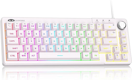 MageGee Mini 60% Gaming Keyboard, RGB Backlit Ultra-Compact Keyboard, TS68 Ergonomic Waterproof Mechanical Feeling Office Computer Keyboards for PC, MAC, PS4, Xbox ONE Gamer