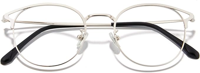Cyxus Blue Light Glasses for Men and Women, Round Metal Frame Computer Eyeglasses for Office, Gaming, Reading 8090