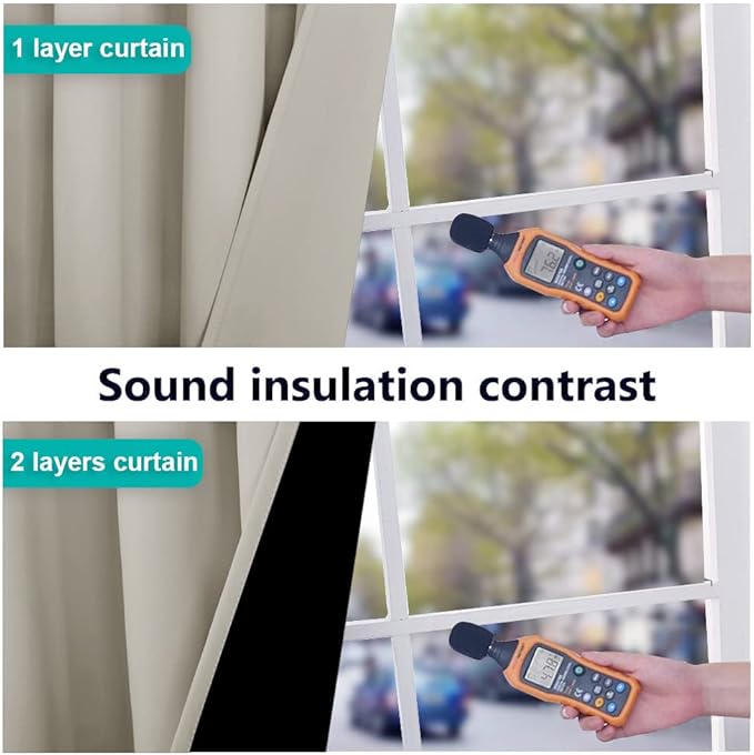NICETOWN Full Shading Curtains for Windows, Super Heavy-Duty Black Lined Blackout Curtains for Bedroom, Privacy Assured Window Treatment (Natural, Pack of 2, 70 inches W x 95 inches L)