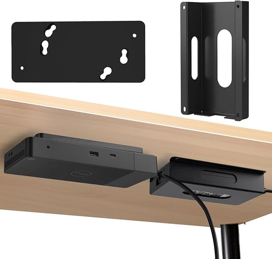 Under Desk Mount for Dell WD19 / WD19S / WD19TB / WD19TBS / WD19DCS / WD22TB4/UD22 Docking Station + Power Bricks(for Original180W & 130W)- Docking Station and Power Bricks Mount Holder Kit