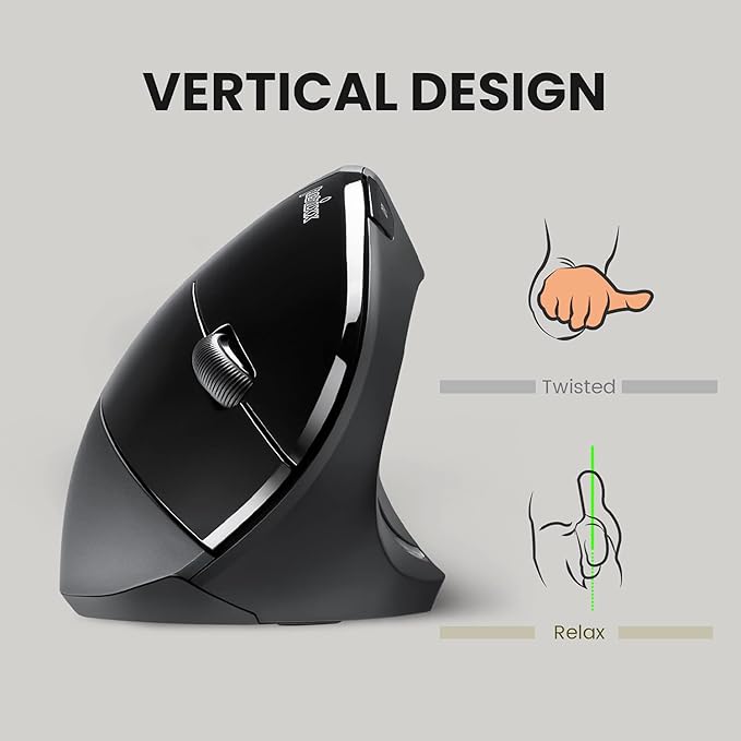 Perixx Wired Ergonomic PERIBOARD-512 with Wireless Ergonomic Veritcal Mouse PERIMICE-713